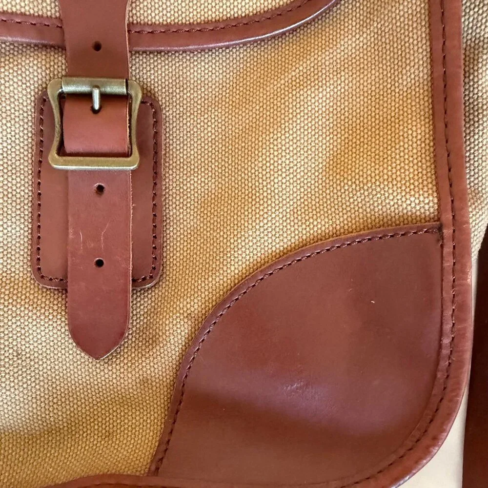 Ralph Lauren Leather-Trim Canvas Briefcase NWT